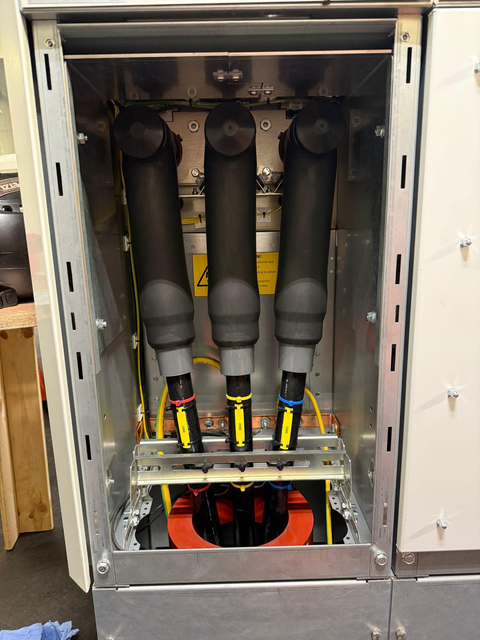 Cores terminated at switchgear
