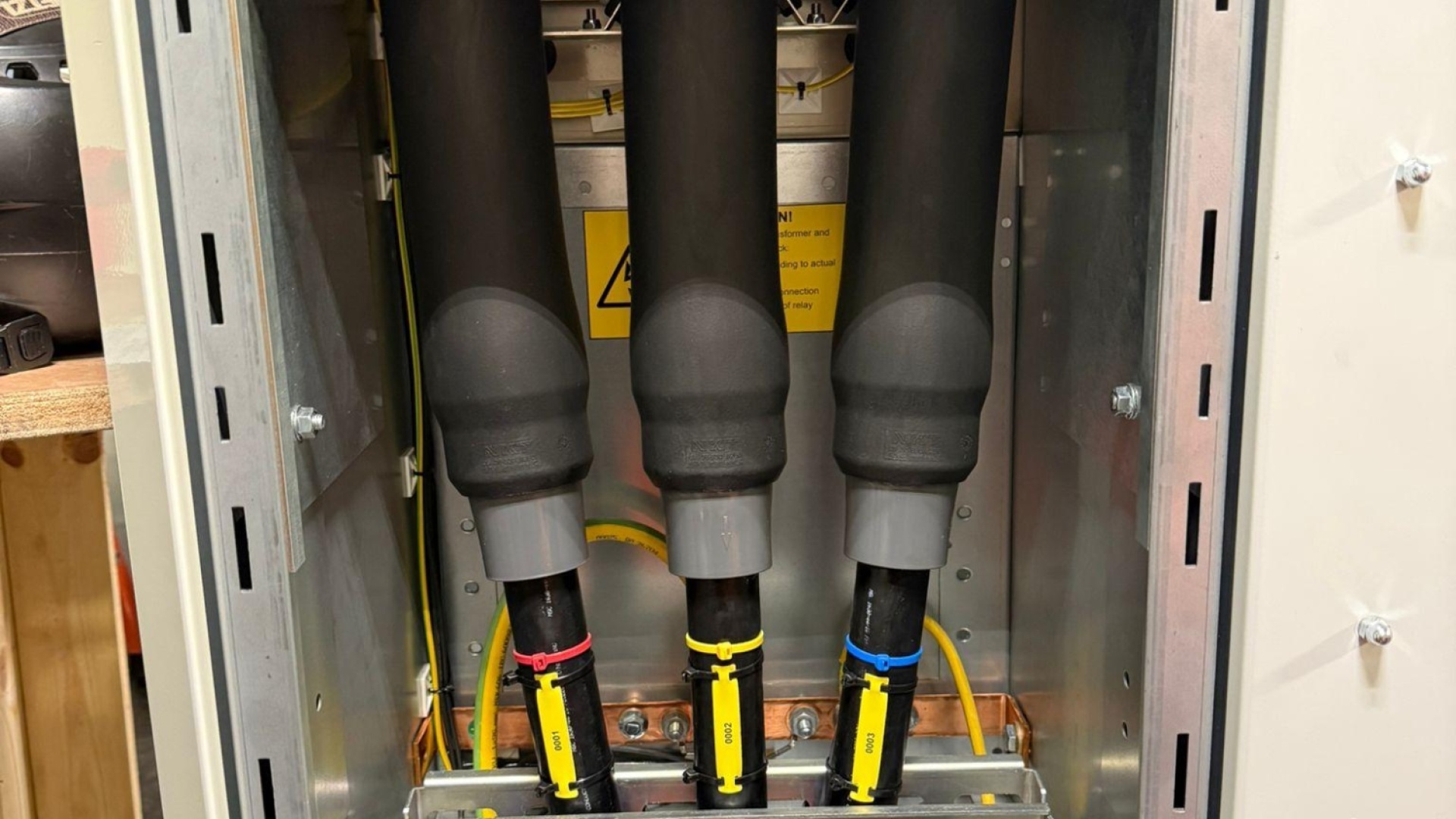 Cores terminated at switchgear