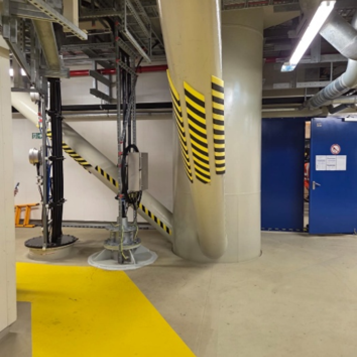 Cable entries and routing to overhead trays