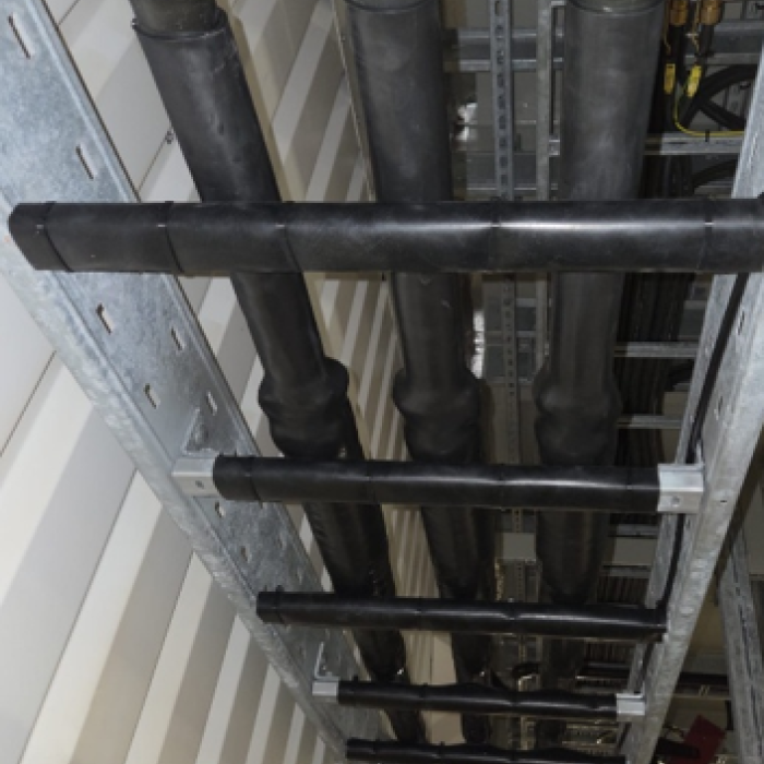 Phase identified cores on cable ladder